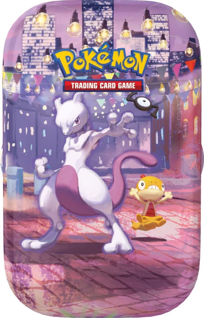 Pokémon TCG 30th Celebration Night Mini Tin featuring mewtwo