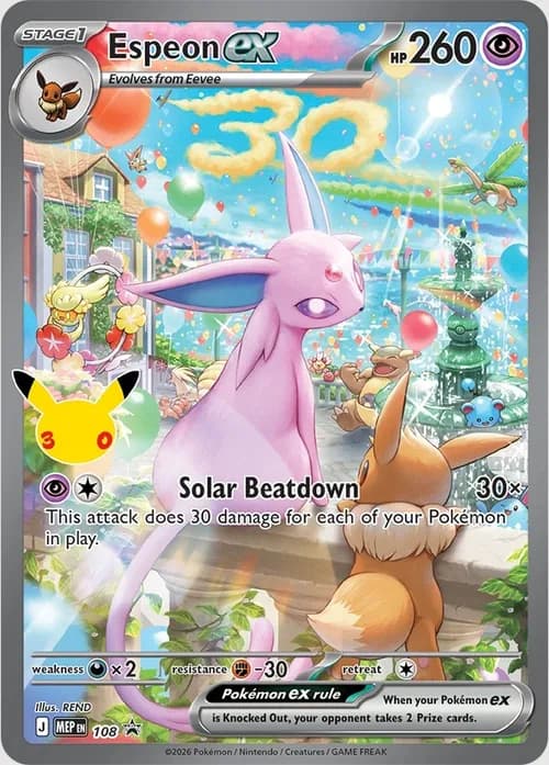 Espeon ex, day promo card