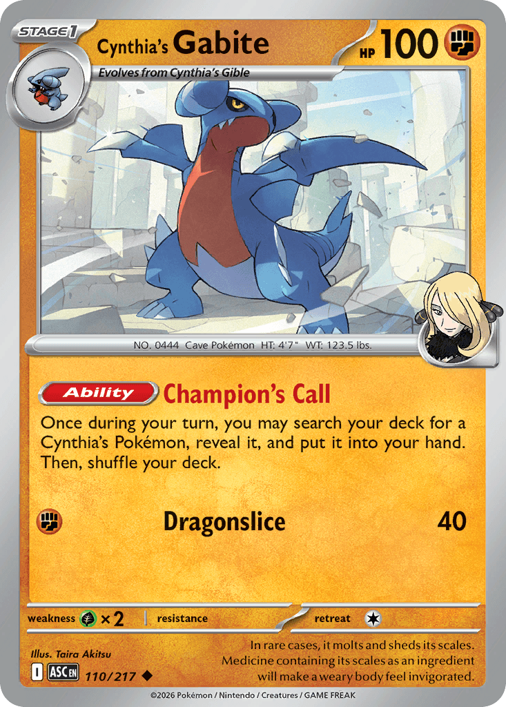 [EN] Cynthia's Gabite - #110/217